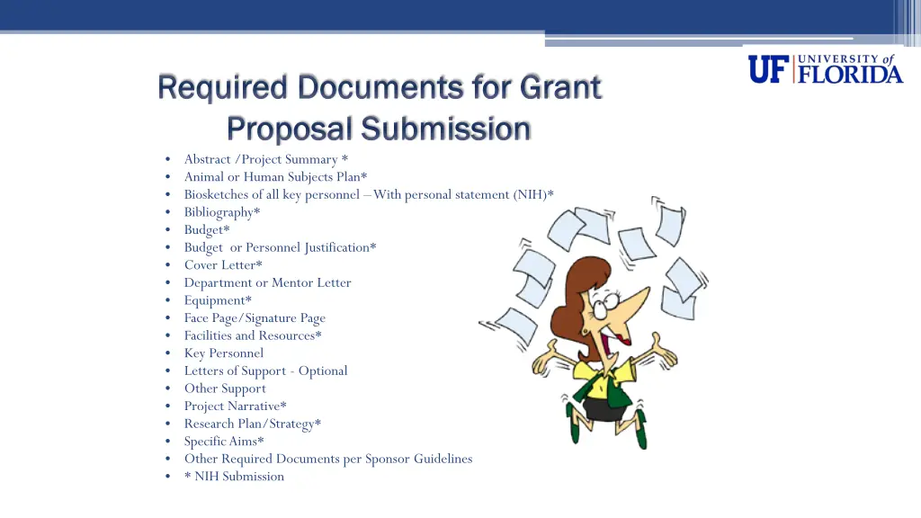 required documents for grant required documents