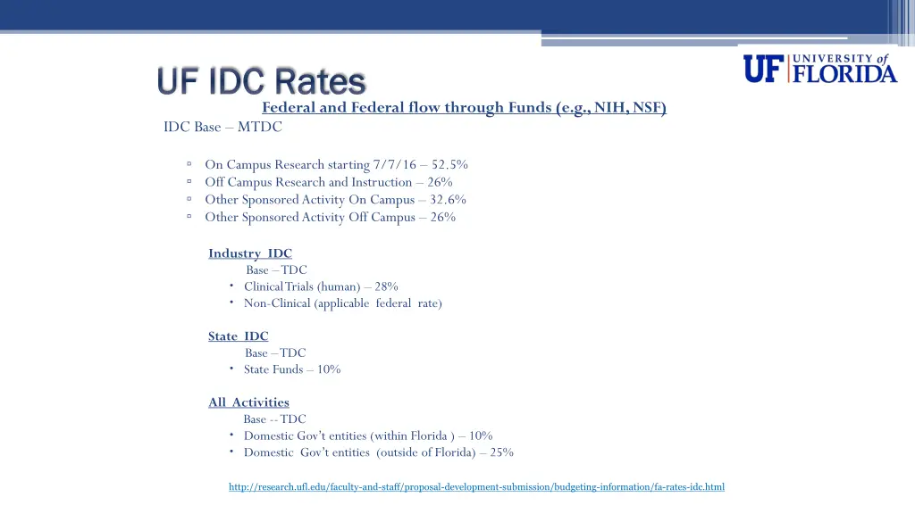 uf idc rates uf idc rates