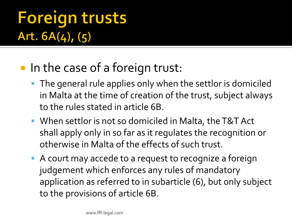 in the case of a foreign trust the general rule