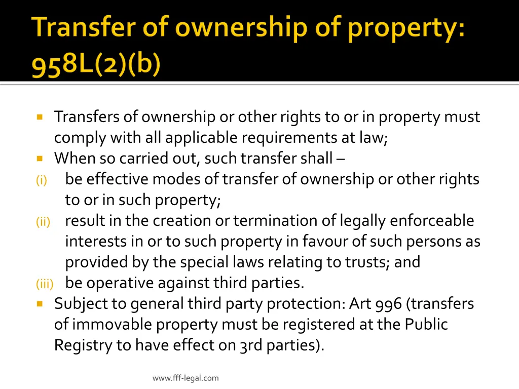 transfers of ownership or other rights