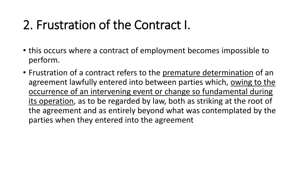 2 frustration of the contract i 2 frustration