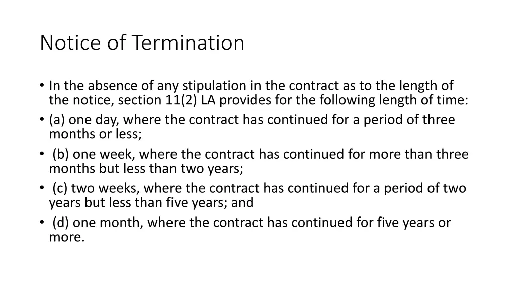 notice of termination