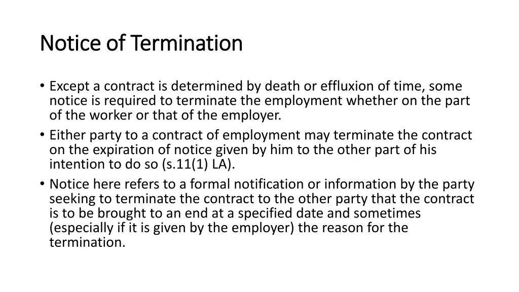 notice of termination notice of termination