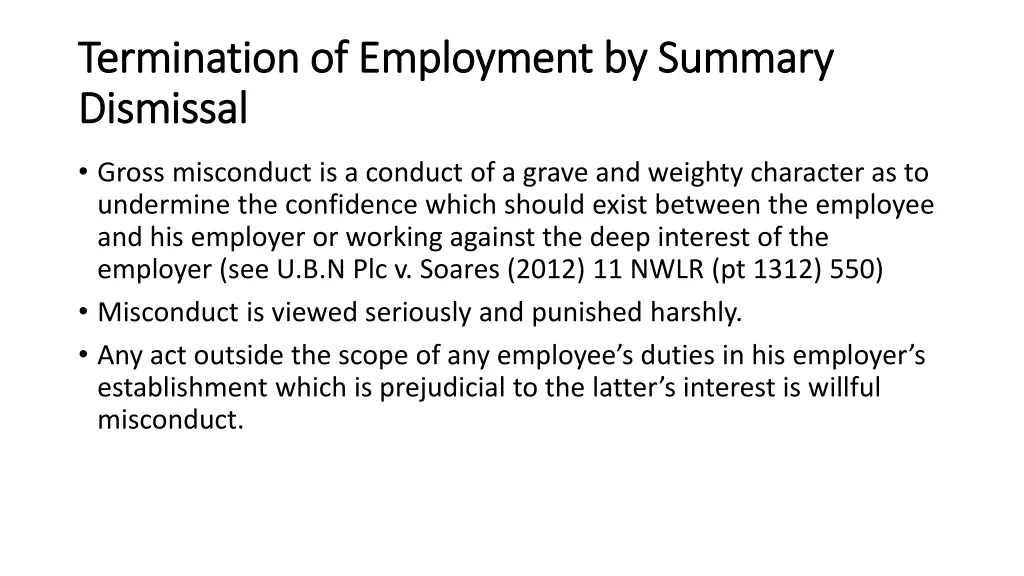 termination of employment by summary termination 3