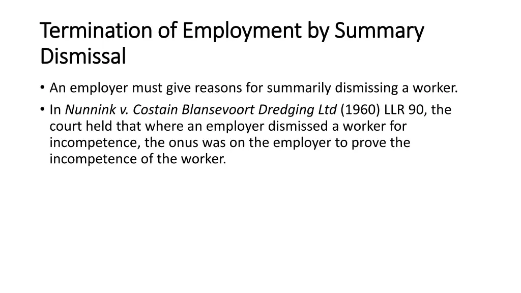 termination of employment by summary termination 5