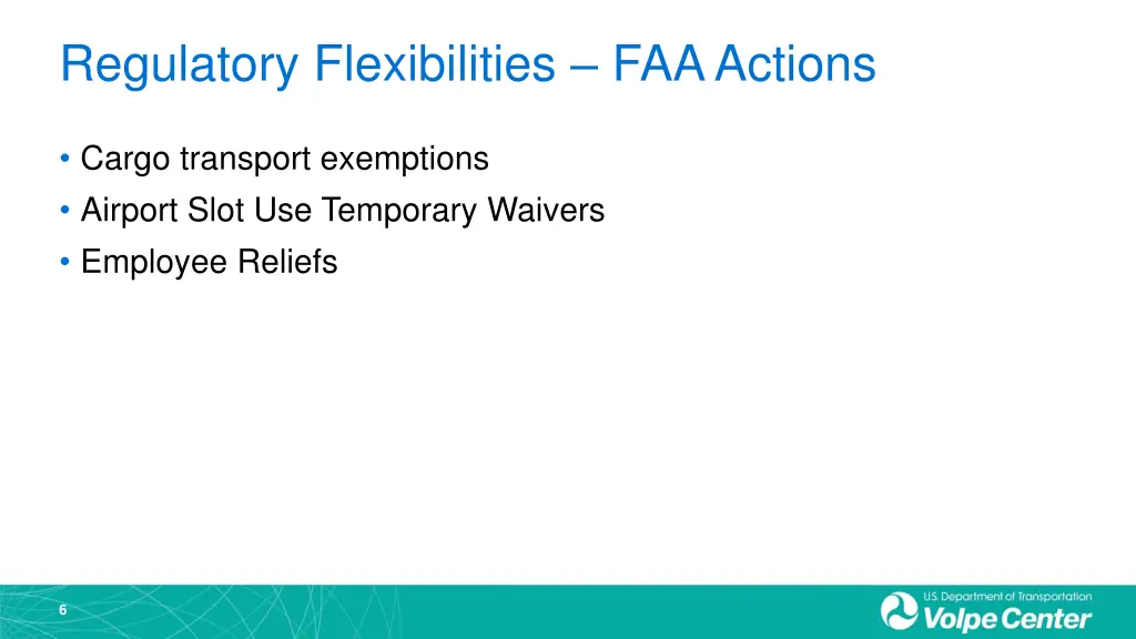 regulatory flexibilities faa actions