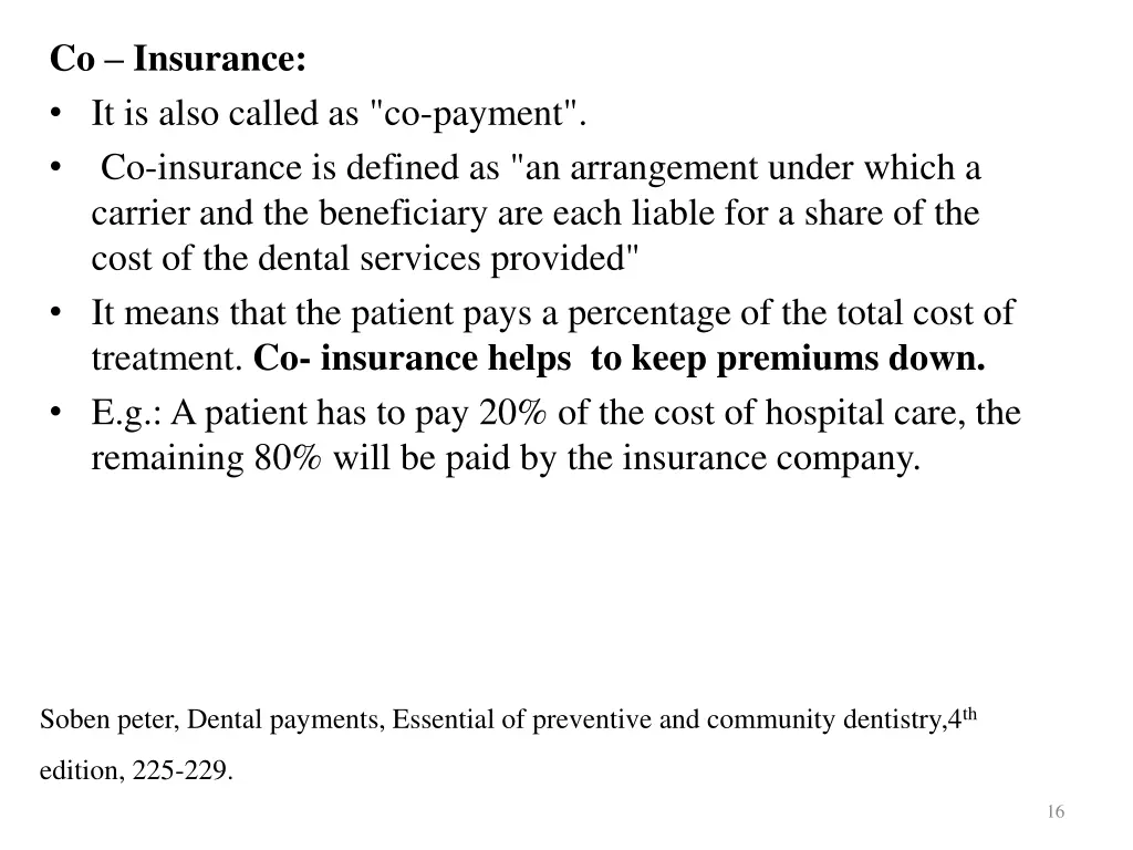 co insurance it is also called as co payment