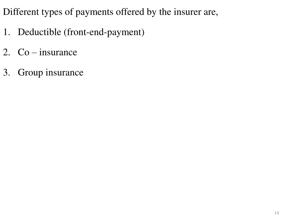 different types of payments offered