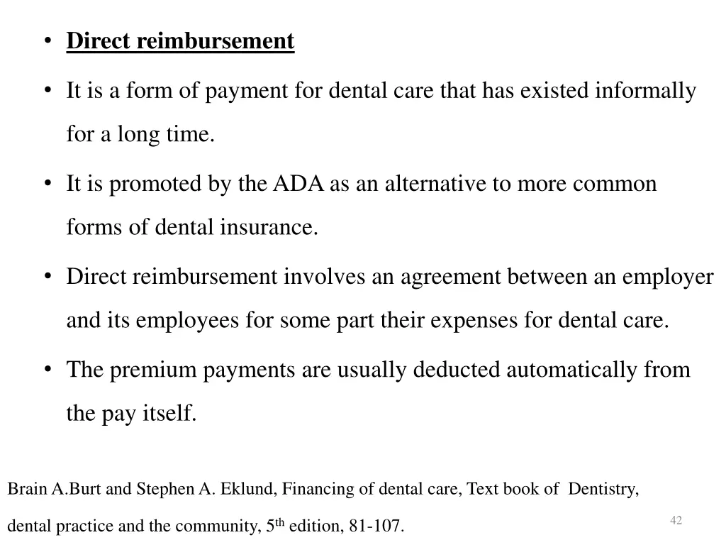 direct reimbursement