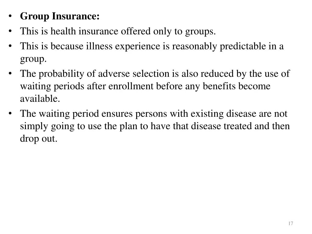 group insurance this is health insurance offered