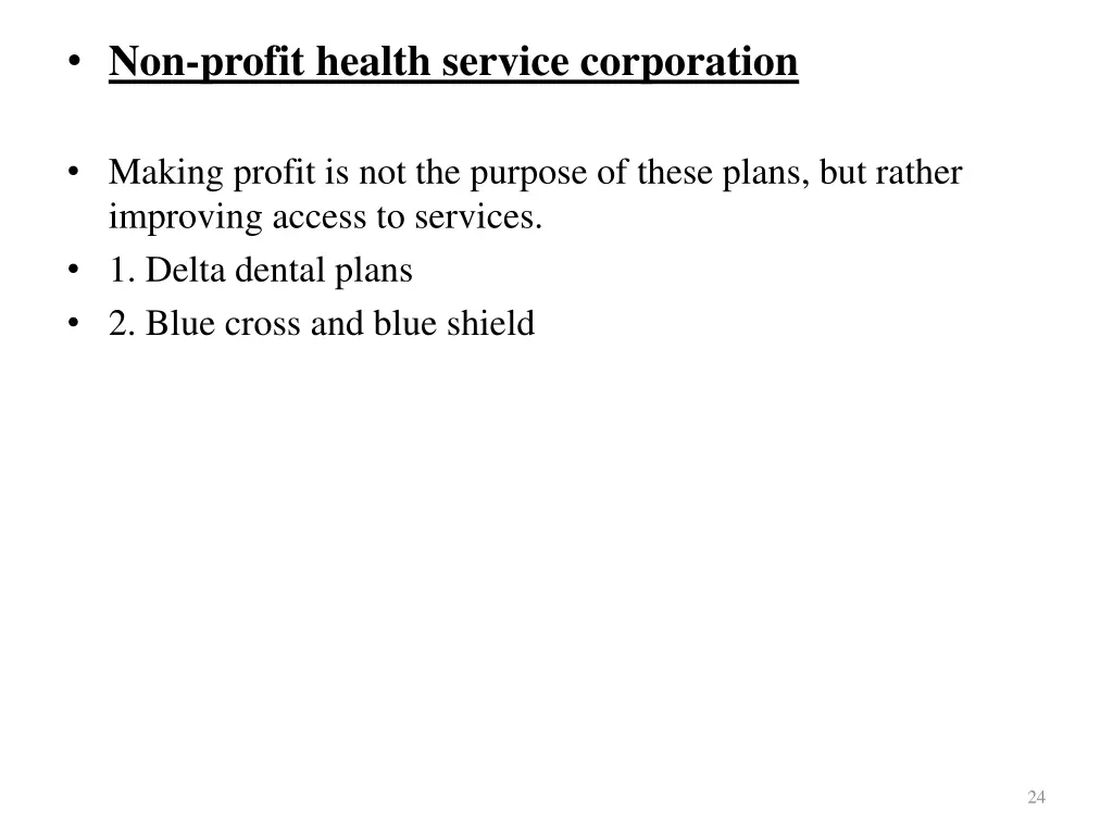 non profit health service corporation