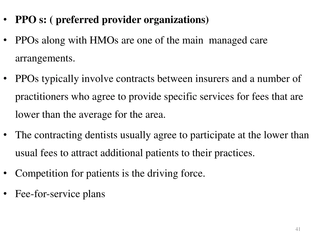 ppo s preferred provider organizations