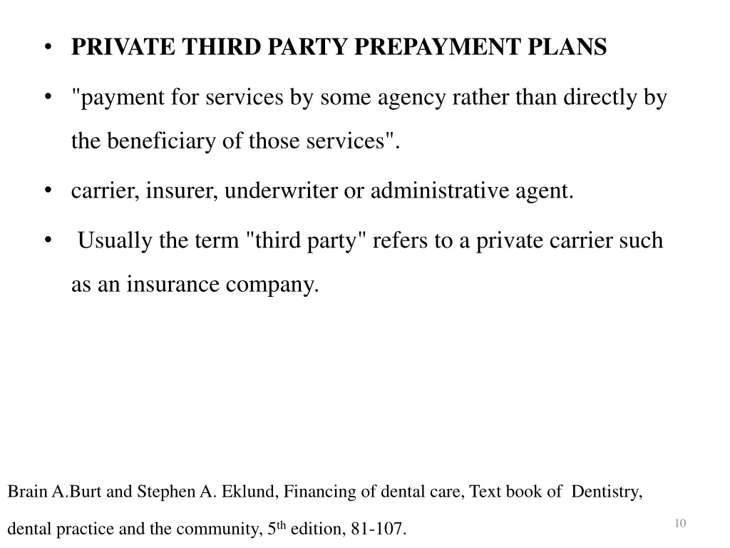 private third party prepayment plans