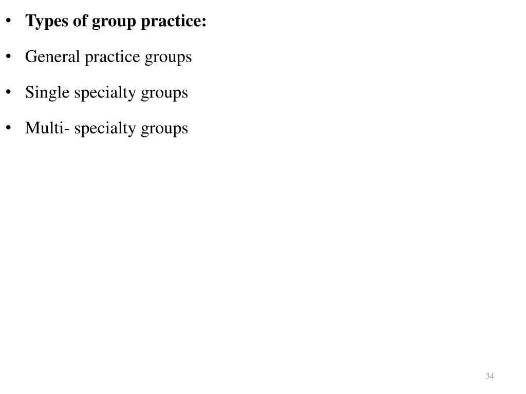 types of group practice