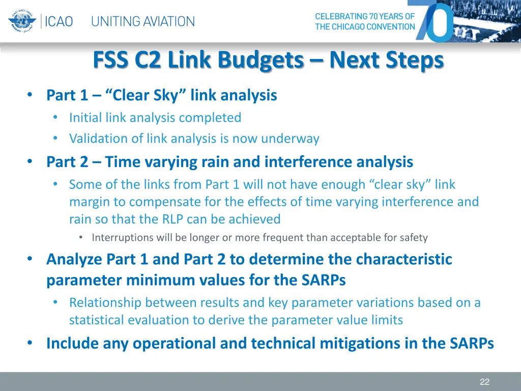 fss c2 link budgets next steps