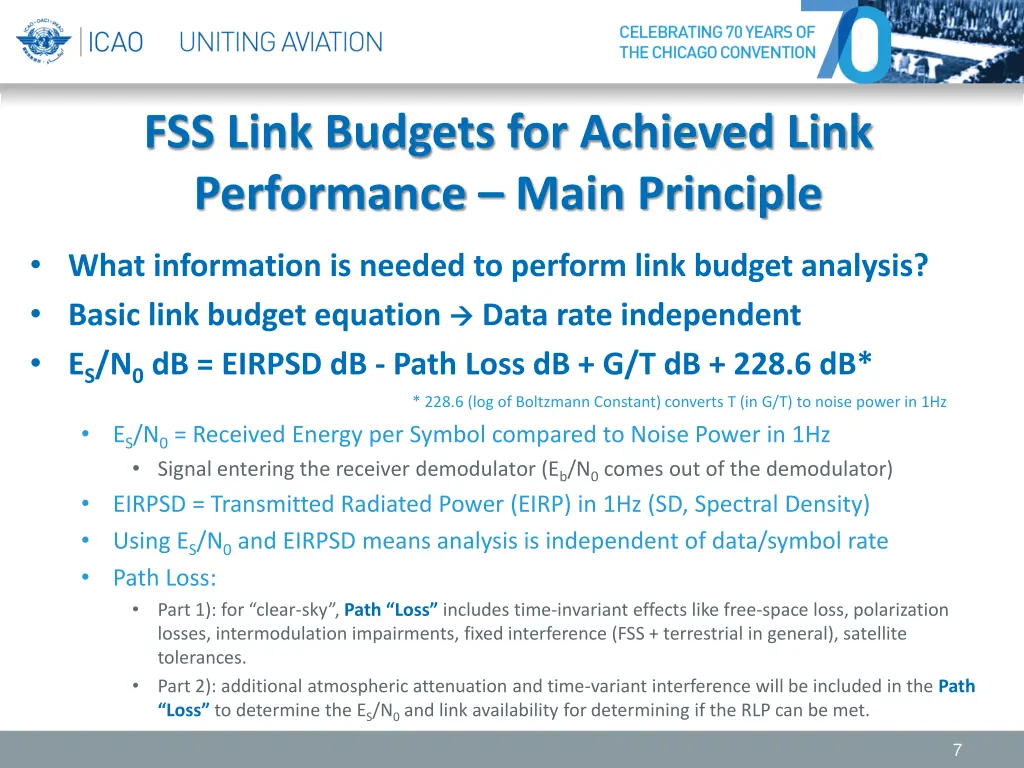 fss link budgets for achieved link performance