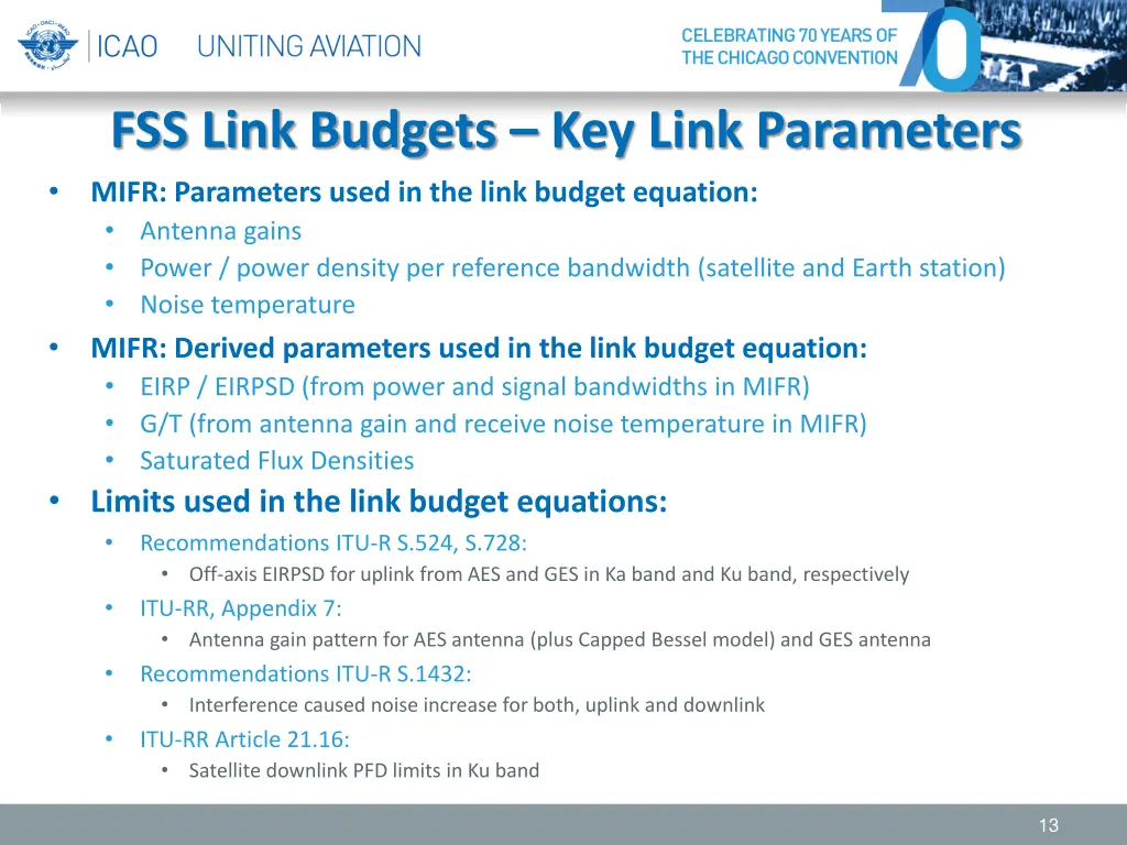 fss link budgets key link parameters