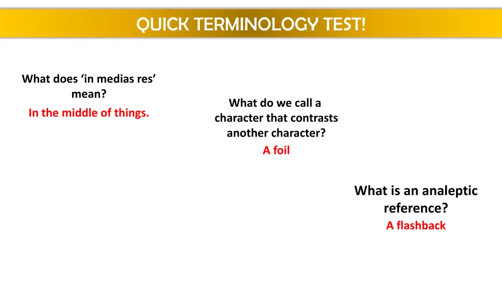 quick terminology test