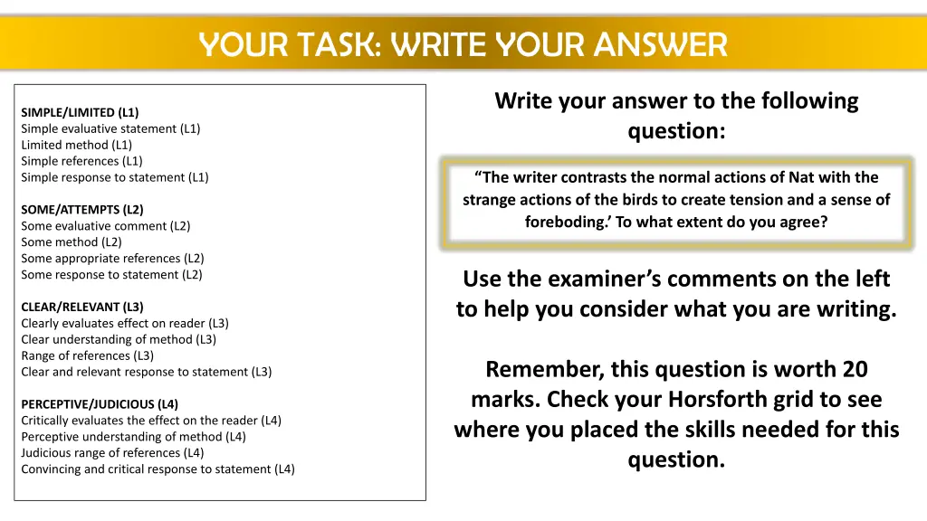 your task write your answer