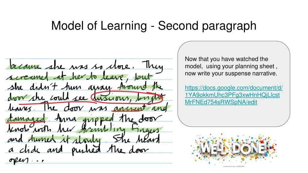 model of learning second paragraph