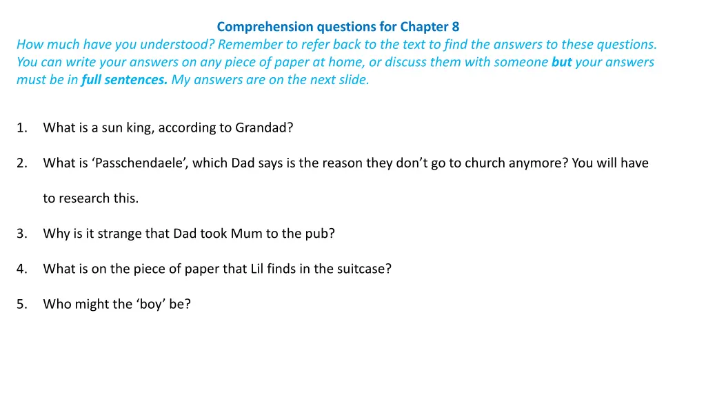 comprehension questions for chapter 8