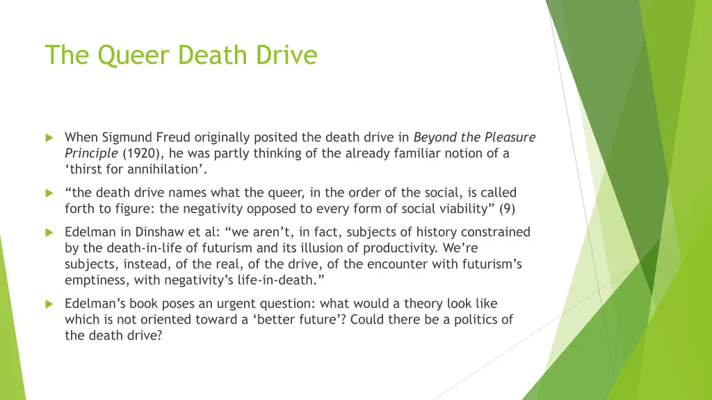 the queer death drive