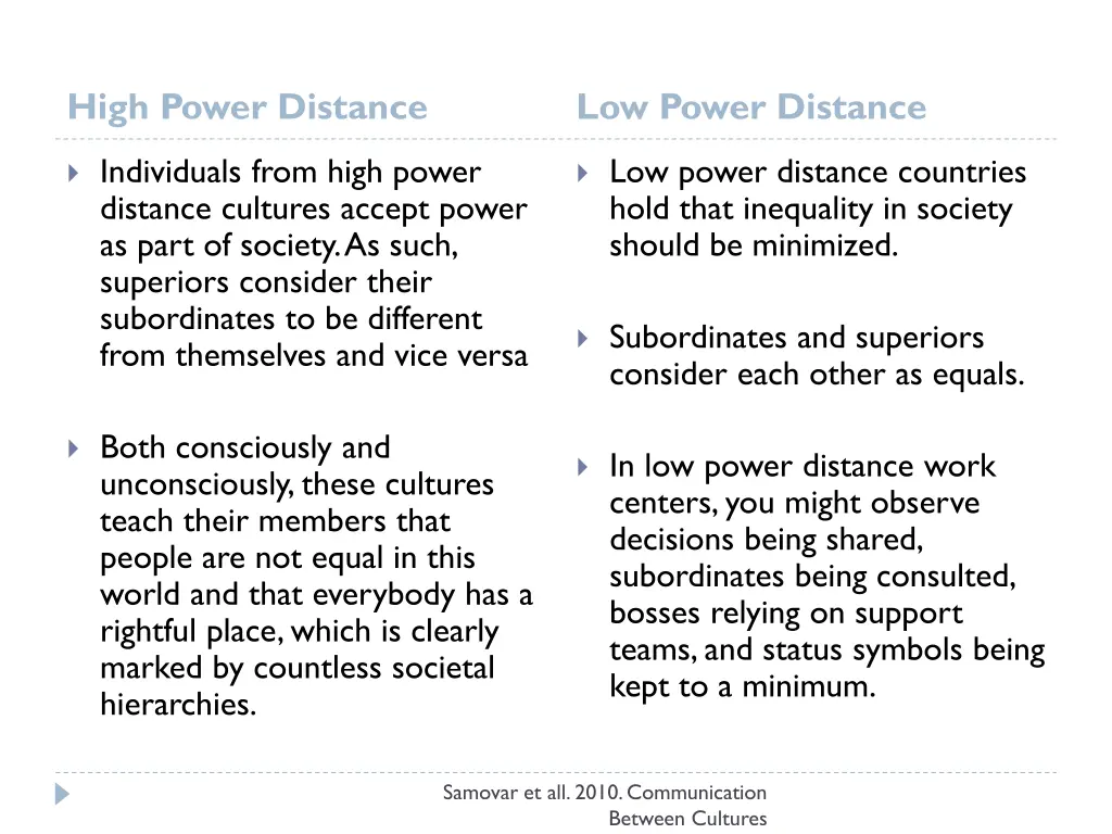 high power distance