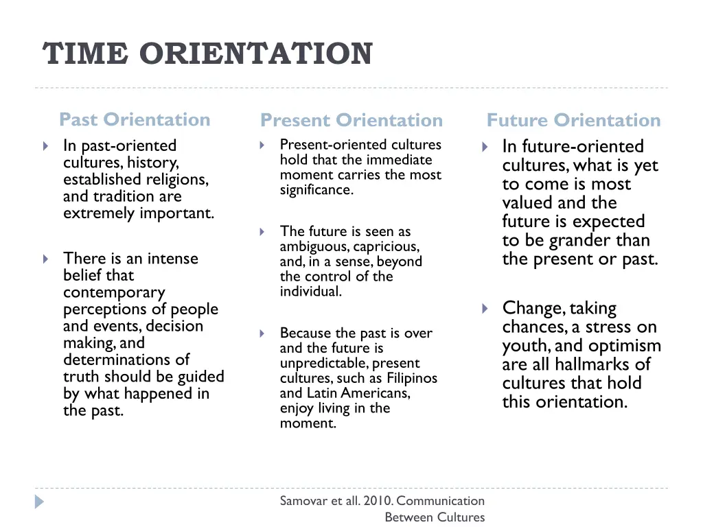 time orientation