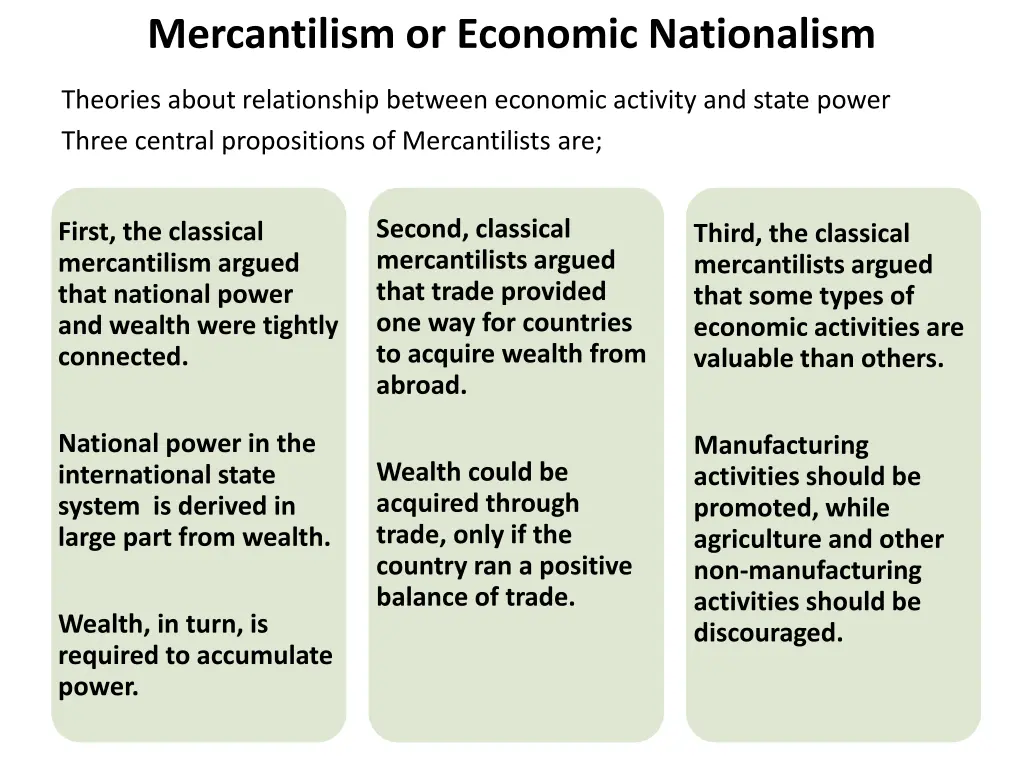 mercantilism or economic nationalism