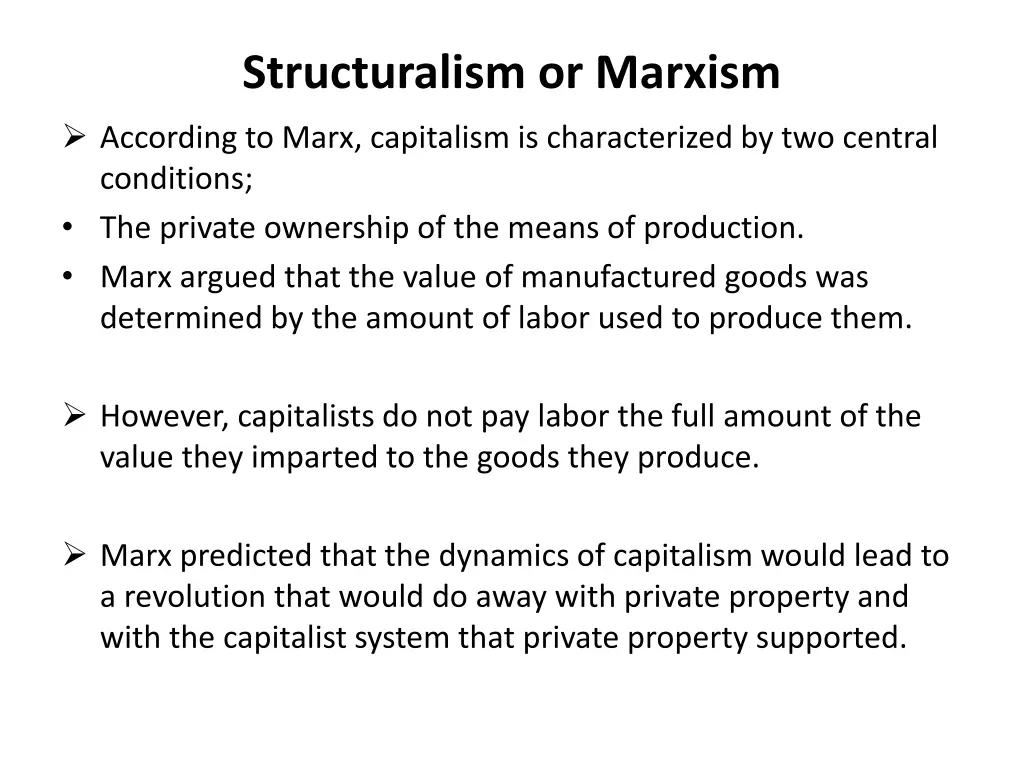 structuralism or marxism according to marx