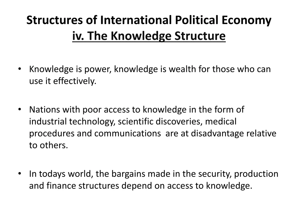 structures of international political economy 5