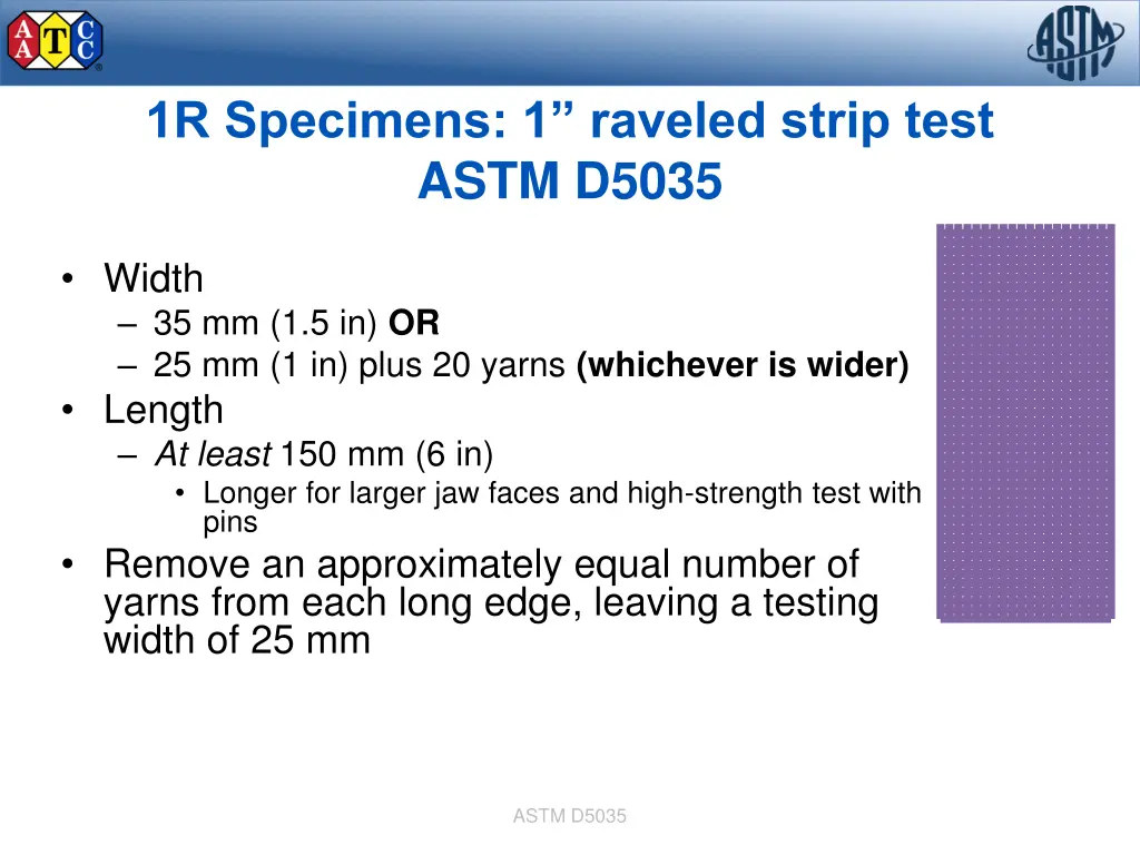 1r specimens 1 raveled strip test astm d5035