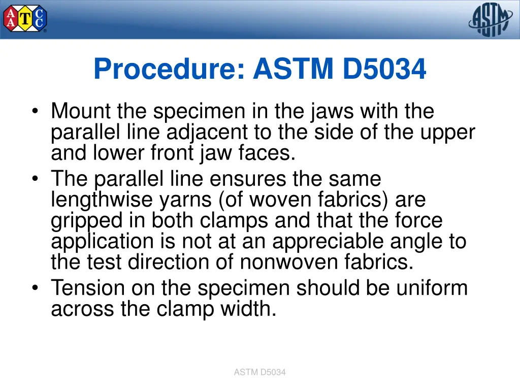 procedure astm d5034