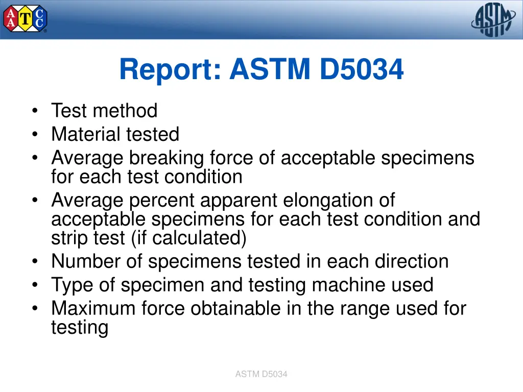 report astm d5034