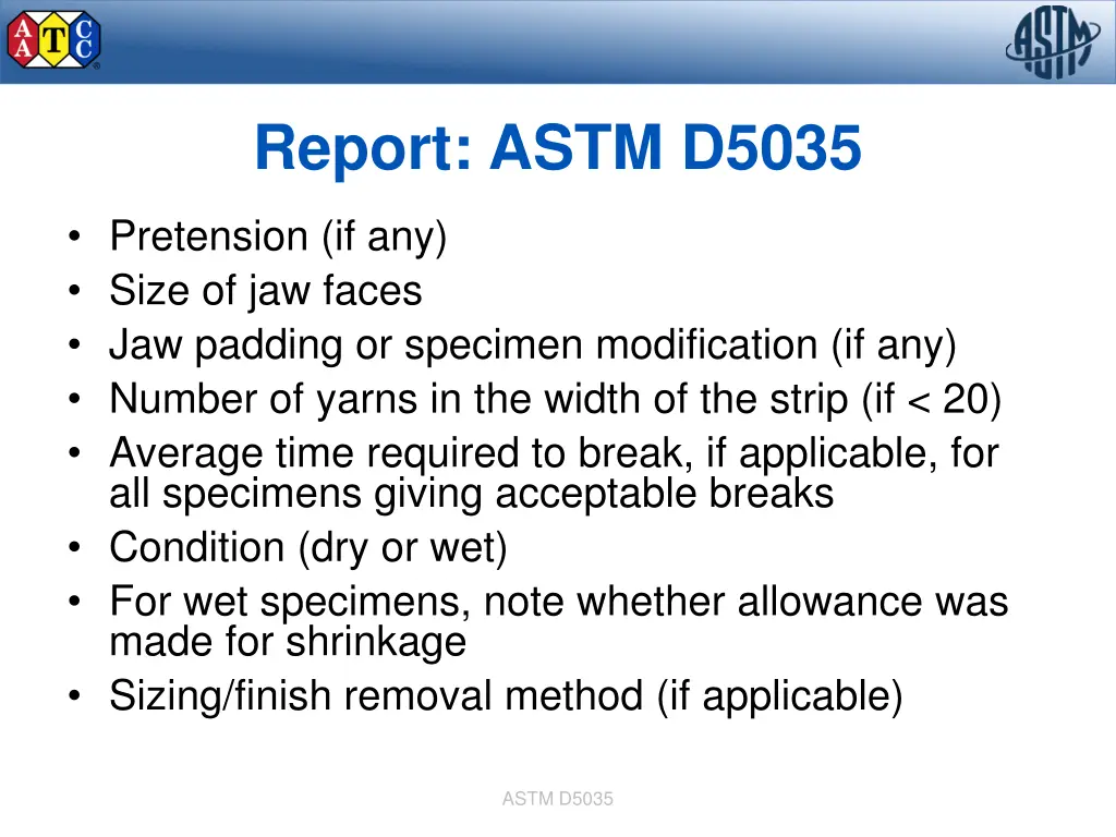 report astm d5035 1