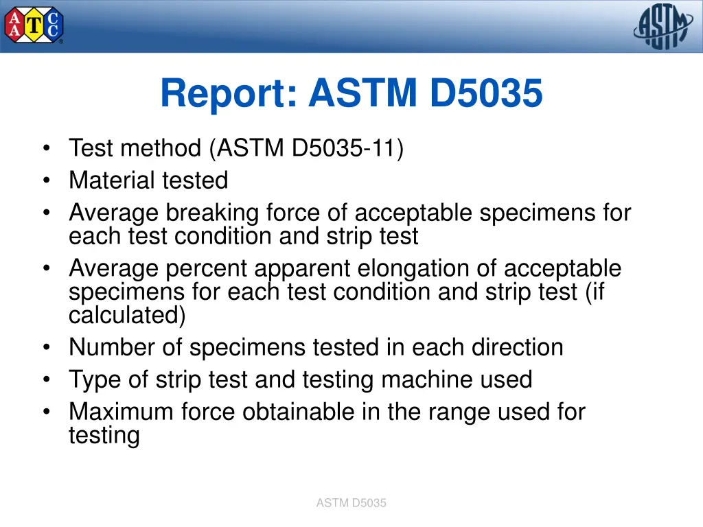 report astm d5035