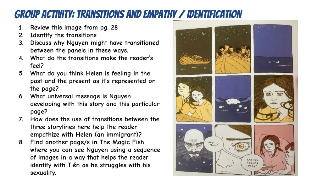 group activity transitions and empathy