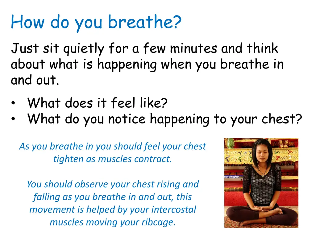 how do you breathe just sit quietly