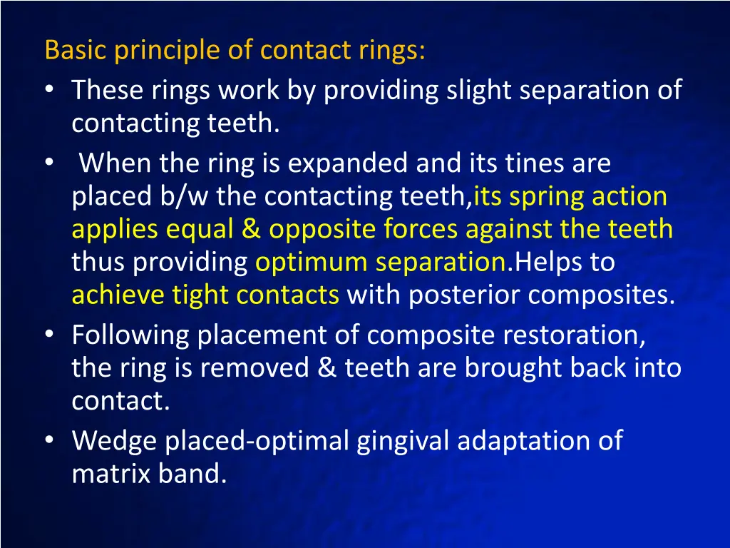 basic principle of contact rings these rings work