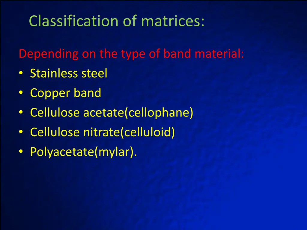 classification of matrices