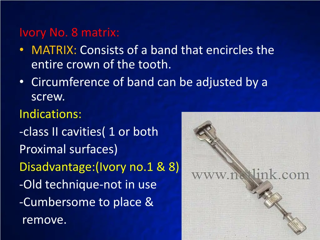 ivory no 8 matrix matrix consists of a band that