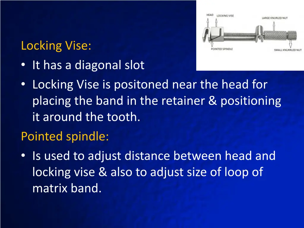 locking vise it has a diagonal slot locking vise