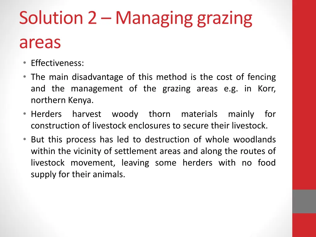 solution 2 managing grazing areas effectiveness