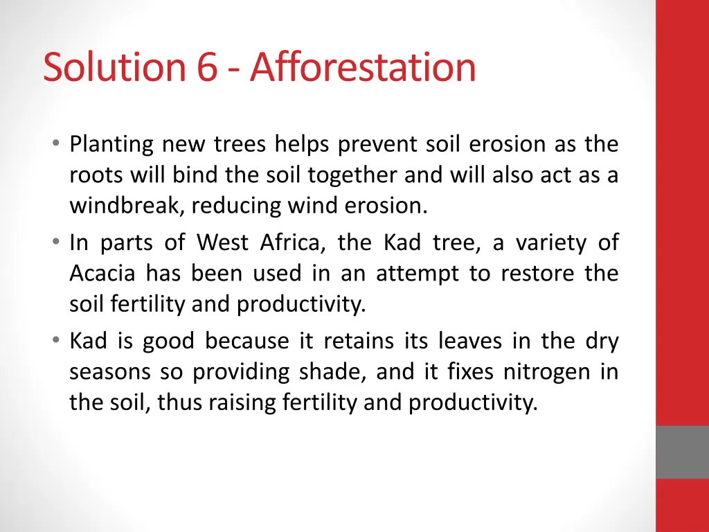 solution 6 afforestation