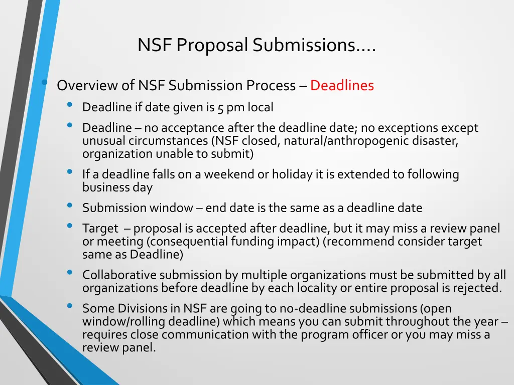 nsf proposal submissions 1