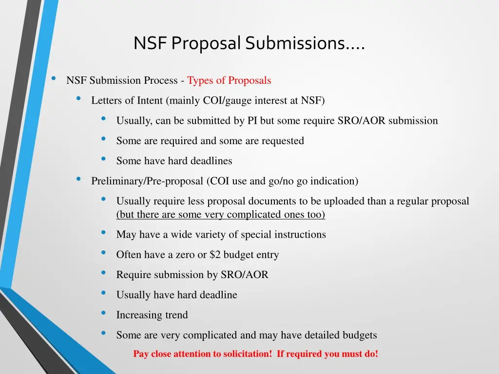 nsf proposal submissions