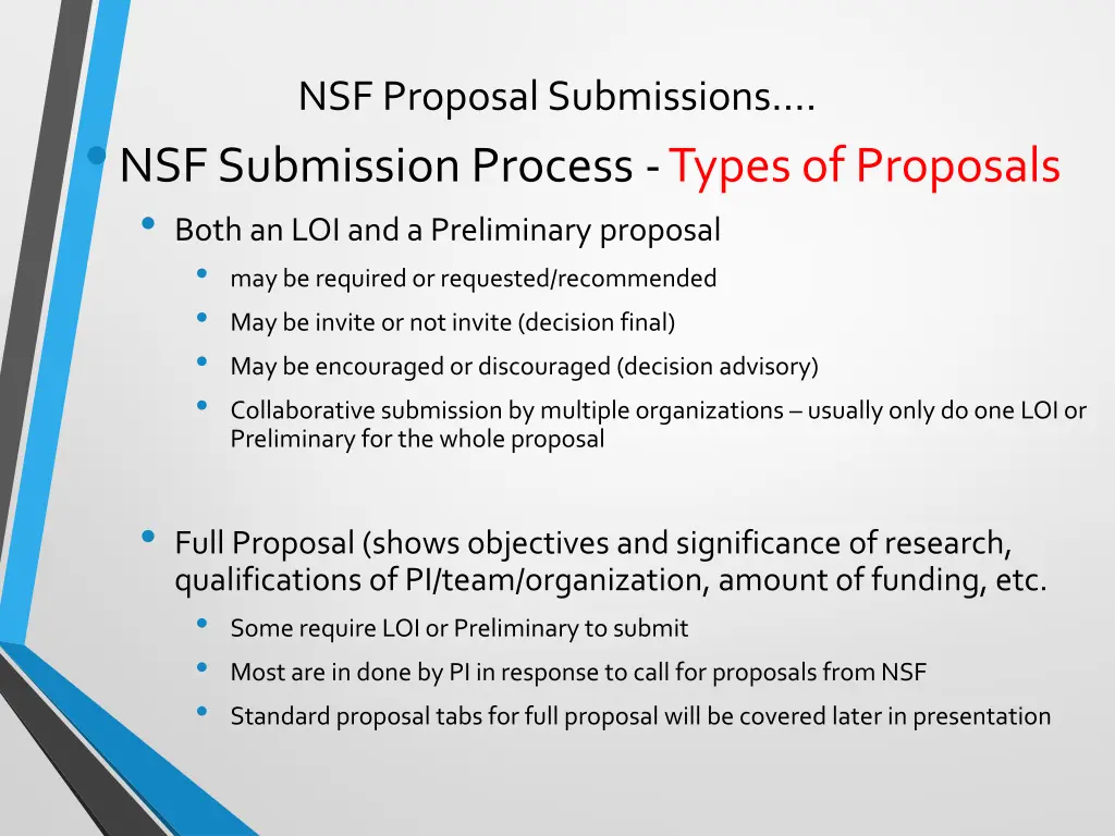 nsf proposal submissions nsf submission process