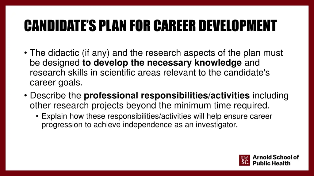 candidate s plan for career development 1