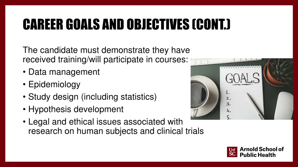 career goals and objectives cont