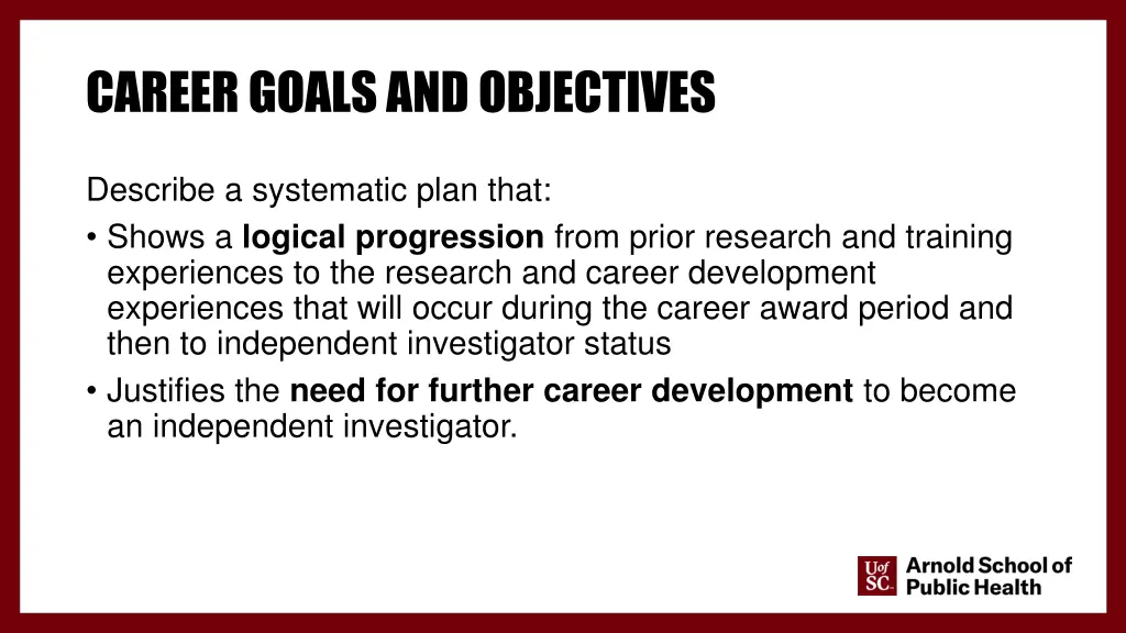 career goals and objectives